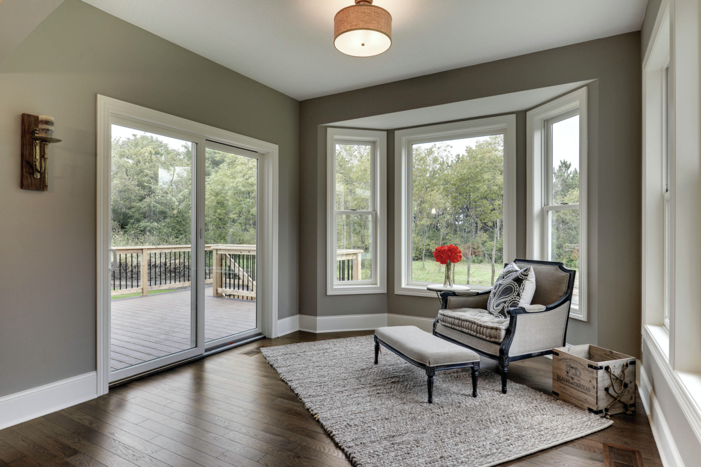 sliding glass door to big backyard patio